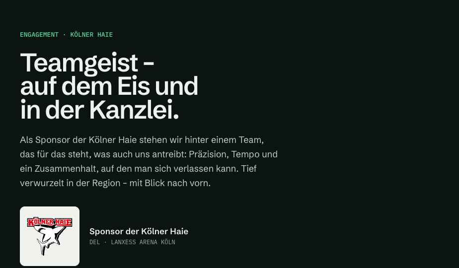 Teamgeist auf dem Eis – Ausschnitt aus dem Konzept HENN & LICHT