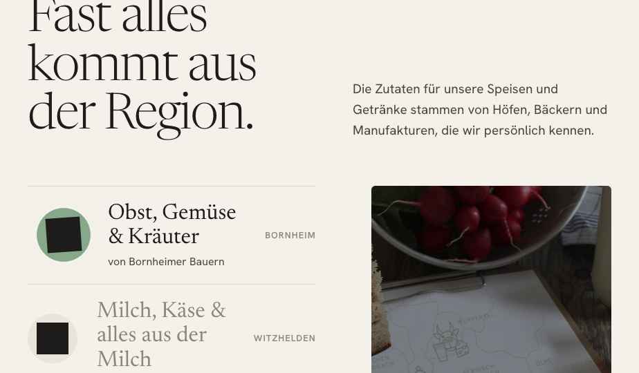 Fast alles aus der Region – Ausschnitt aus der Website Heimisch
