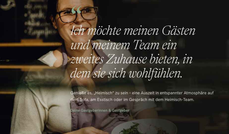 Ein zweites Zuhause – Ausschnitt aus der Website Heimisch